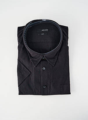Chemise manches courtes coupe droite noir SEIDEN STICKER homme