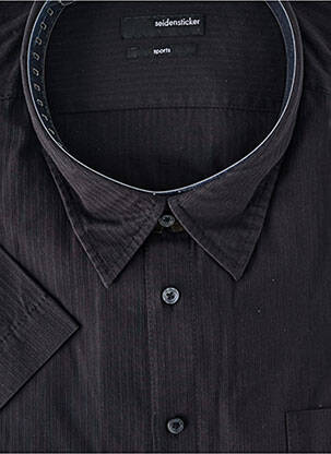 Chemise manches courtes coupe droite noir SEIDEN STICKER homme