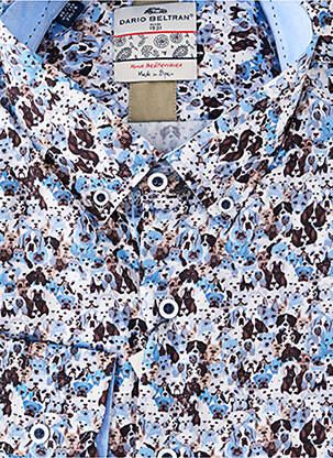 Chemise manches longues coupe droite bleu DARIO BELTRAN homme