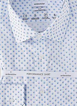 Chemise manches longues imprimé fantaisie blanc SEIDEN STICKER homme