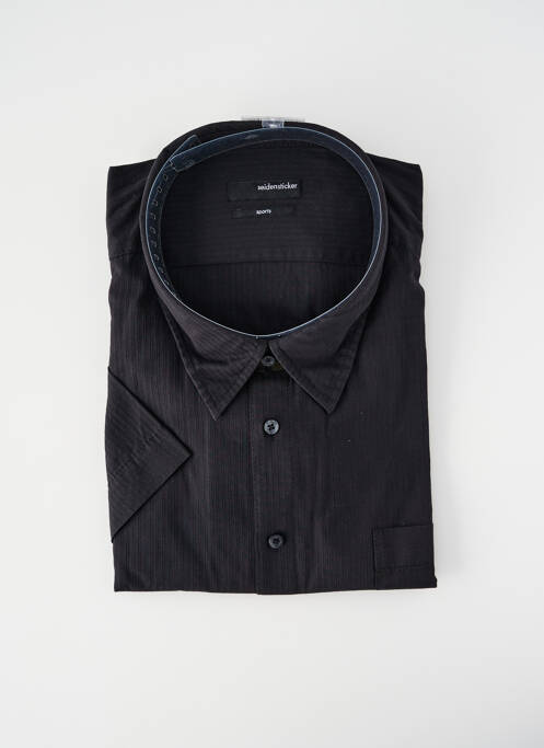 Chemise manches courtes noir SEIDEN STICKER homme