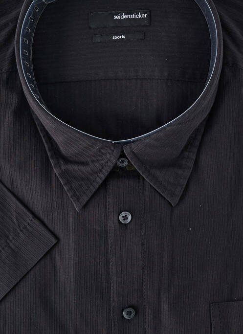 Chemise manches courtes noir SEIDEN STICKER homme