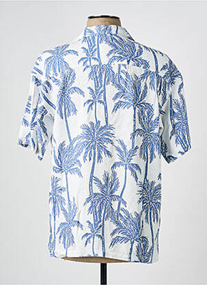 Chemise manches courtes col tailleur bleu KAPORAL homme