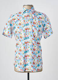 Chemise manches courtes imprimé tie and dye bleu CARLOS CORDOBA homme