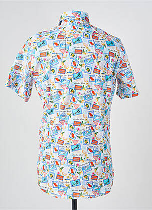 Chemise manches courtes imprimé tie and dye bleu CARLOS CORDOBA homme
