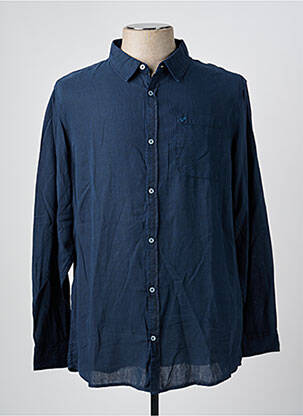 Chemisier coupe droite manches longues bleu KAPORAL femme