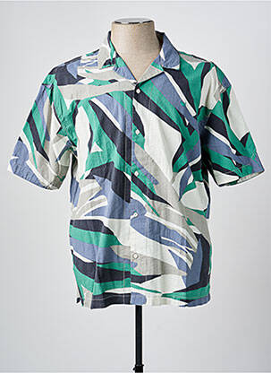 Chemise manches courtes col tailleur vert KAPORAL homme