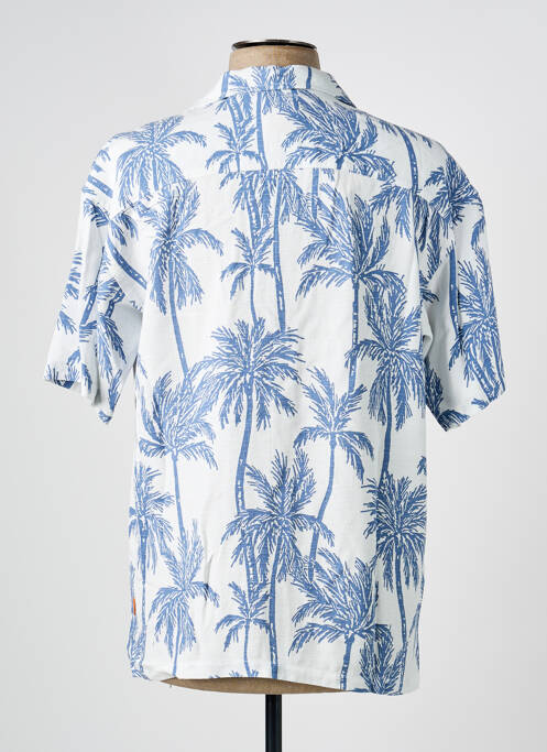 Chemise manches courtes col tailleur bleu KAPORAL homme