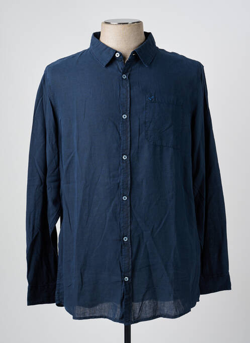 Chemisier coupe droite manches longues bleu KAPORAL femme