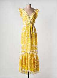 Robe longue manches courtes manches courtes jaune BSB femme