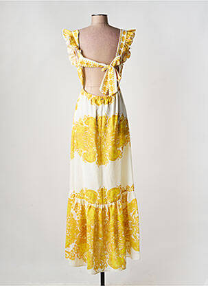 Robe longue manches courtes manches courtes jaune BSB femme