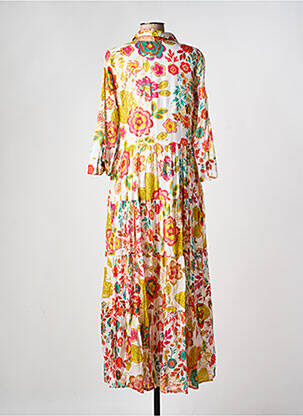 Robe longue imprimé fleurs manches 3/4 vert BAGATELLE FRANCE femme