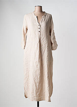Robe mi-longue manches 3/4 manches 3/4 marron CREAM femme