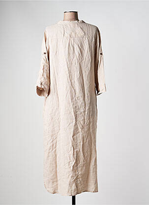 Robe mi-longue manches 3/4 manches 3/4 marron CREAM femme