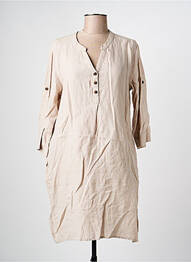Robe courte manches 3/4 manches 3/4 beige CREAM femme