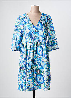 Robe courte manches 3/4 manches 3/4 bleu GARCIA femme