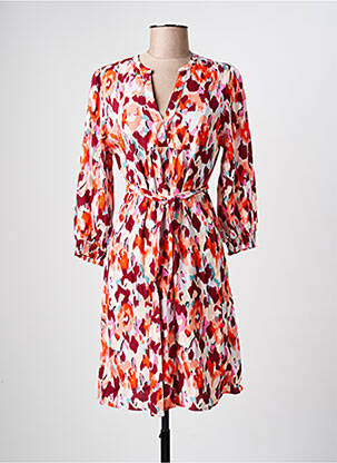 Robe mi-longue manches longues manches longues orange GARCIA femme