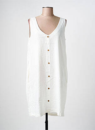 Robe mi-longue tissage crêpe sans manche beige CREAM femme