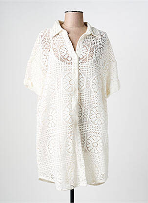Robe courte manches courtes manches courtes beige LA PETITE ETOILE femme