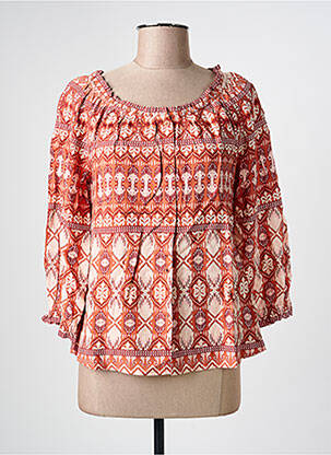 Blouse imprimé fantaisie manches 3/4 orange CREAM femme