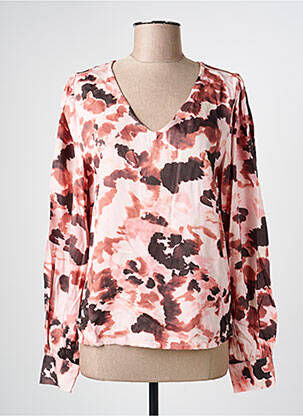 Blouse tissage popeline manches longues rose CREAM femme