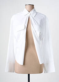 Chemisier tissage popeline manches longues blanc BSB femme