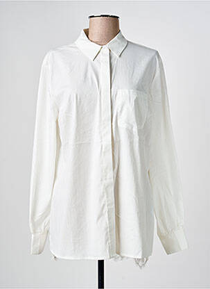 Tunique manches longues col chemisier blanc CREAM femme