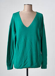 Pull col v manches longues vert CREAM femme