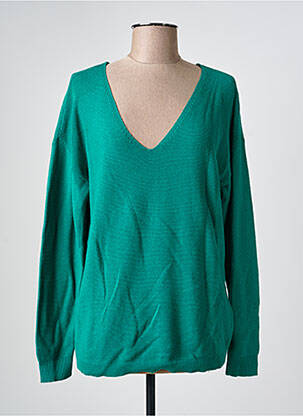 Pull col v manches longues vert CREAM femme