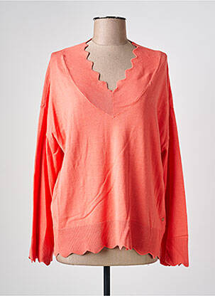 Pull col v manches longues rose CREAM femme