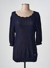 Pull coupe cintrée manches 3/4 bleu LA PETITE ETOILE femme