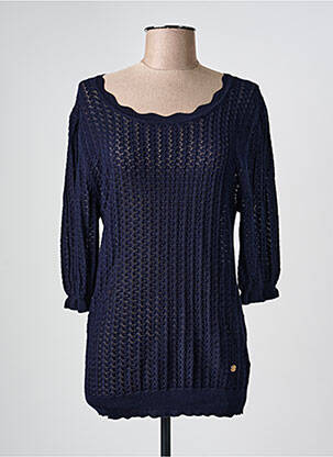 Pull coupe cintrée manches 3/4 bleu LA PETITE ETOILE femme