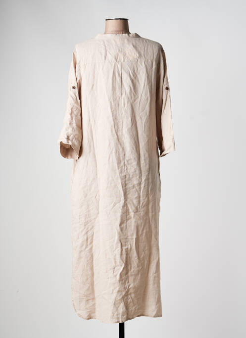 Robe mi-longue manches 3/4 manches 3/4 marron CREAM femme