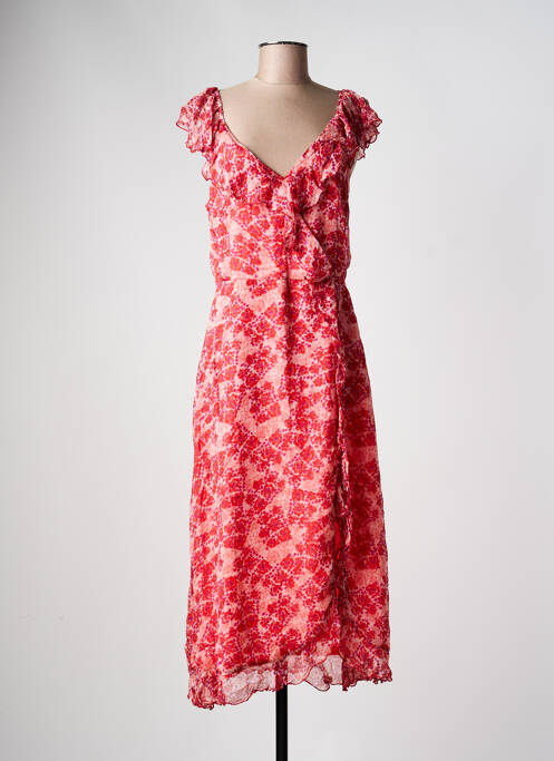 Robe longue manches courtes manches courtes rouge LA PETITE ETOILE femme