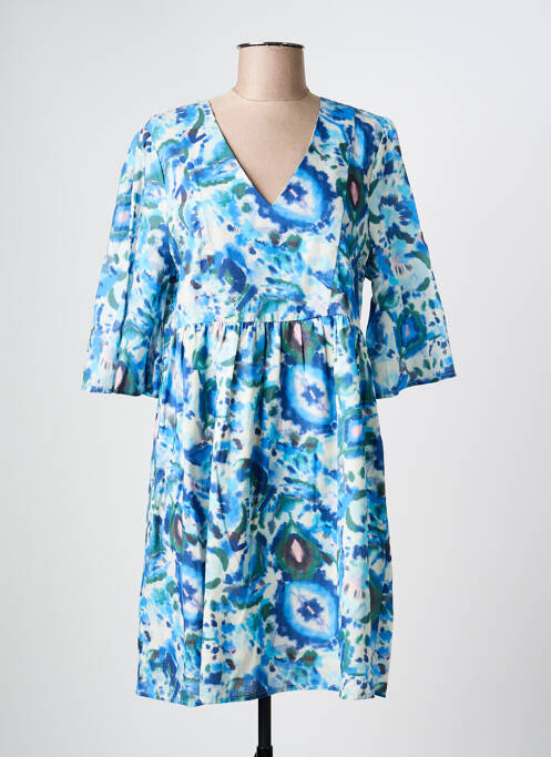 Robe courte manches 3/4 manches 3/4 bleu GARCIA femme