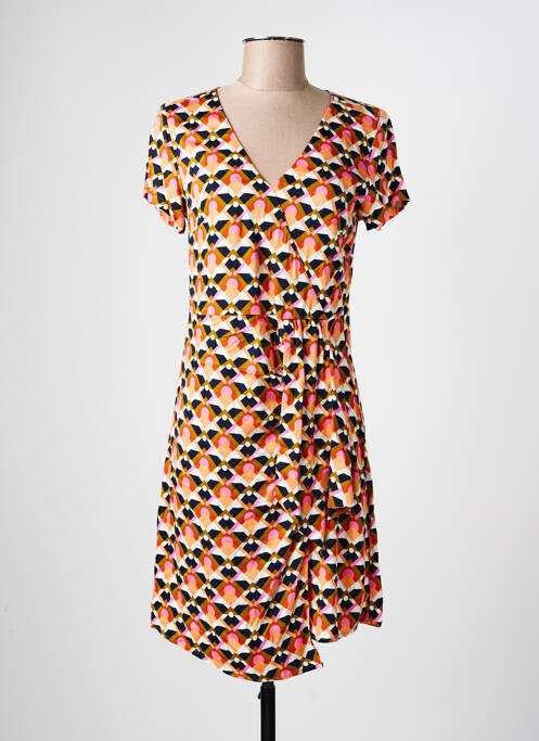 Robe courte manches courtes manches courtes orange LOLA ESPELETA femme