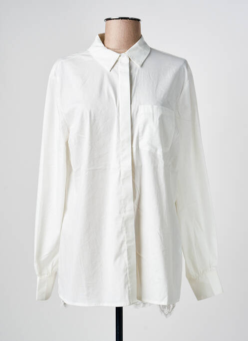Tunique manches longues col chemisier blanc CREAM femme