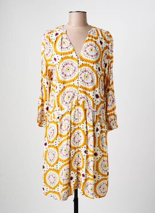 Robe mi-longue jaune STORIATIPIC femme