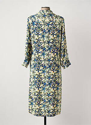 Robe mi-longue imprimé fleurs manches longues beige STORIATIPIC femme