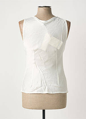 Top coupe cintrée sans manche beige MARYLEY femme
