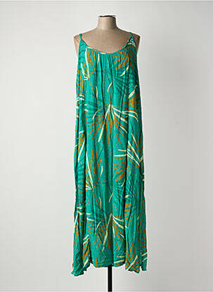 Robe longue manches bretelles ajustables sans manche vert LOLA ESPELETA femme