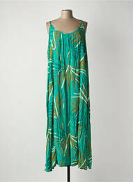 Robe longue manches bretelles ajustables sans manche vert LOLA ESPELETA femme
