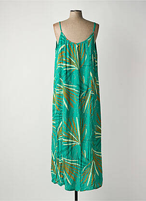 Robe longue manches bretelles ajustables sans manche vert LOLA ESPELETA femme
