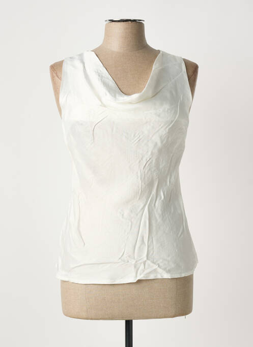 Top coupe cintrée sans manche beige MARYLEY femme