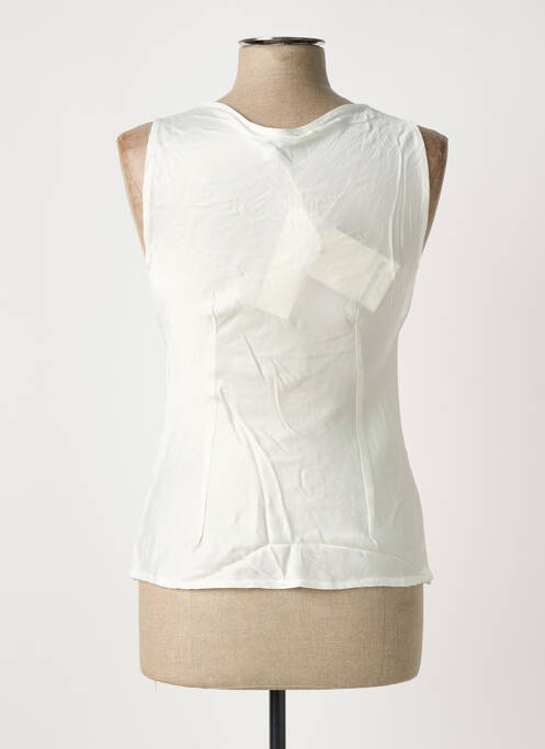 Top coupe cintrée sans manche beige MARYLEY femme