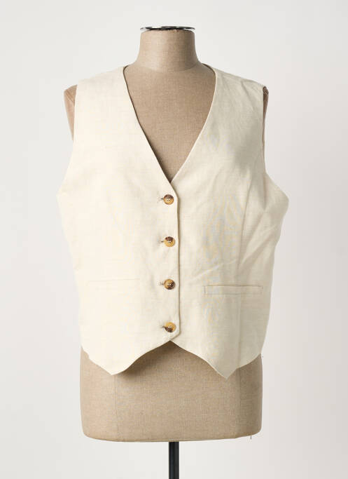 Gilet sans manche fausses poches beige CREAM femme