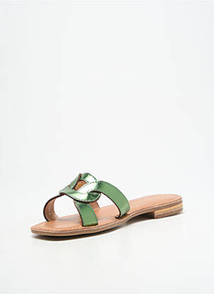 Mules/sabots tissage satiné talon plat jusqu'à 3cm vert LES TROPEZIENNES PAR M.BELARBI femme