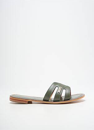 Mules/sabots tissage satiné talon plat jusqu'à 3cm vert LES TROPEZIENNES PAR M.BELARBI femme