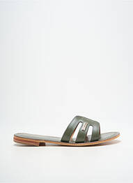 Mules/sabots tissage satiné talon plat jusqu'à 3cm vert LES TROPEZIENNES PAR M.BELARBI femme