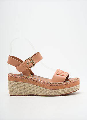 Espadrilles tissage satiné talon de 7 à 9cm rose PEPE JEANS femme